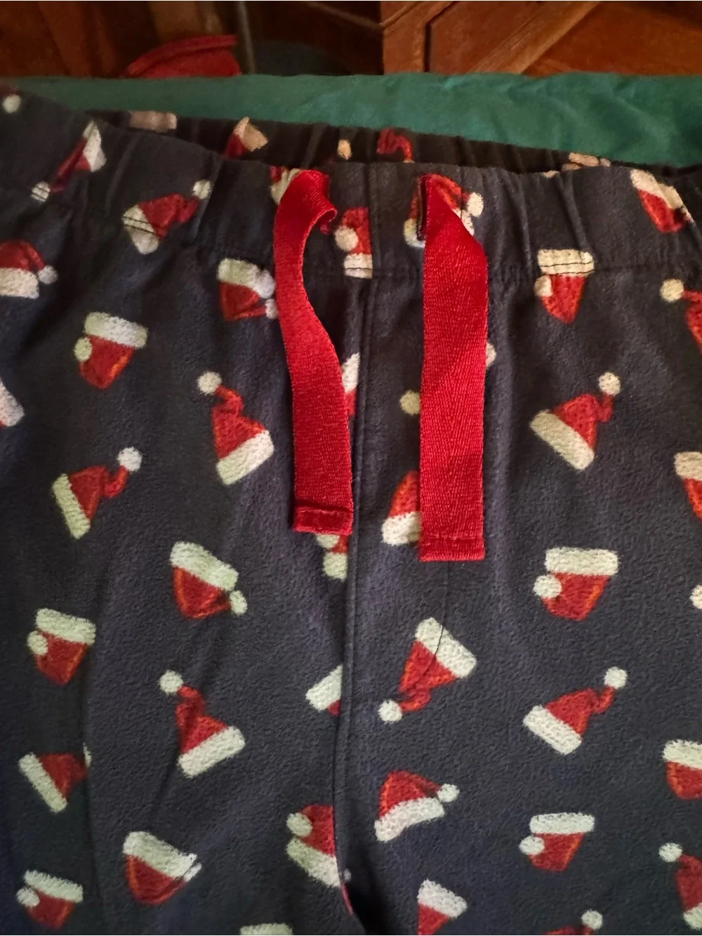 Old Navy Navy and Red Santa Print Kids Pajama Set